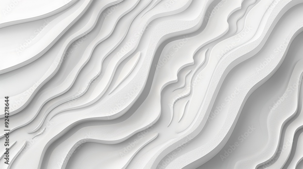 Abstract white wavy background with 3D effect. Abstract white wavy background with 3D effect.