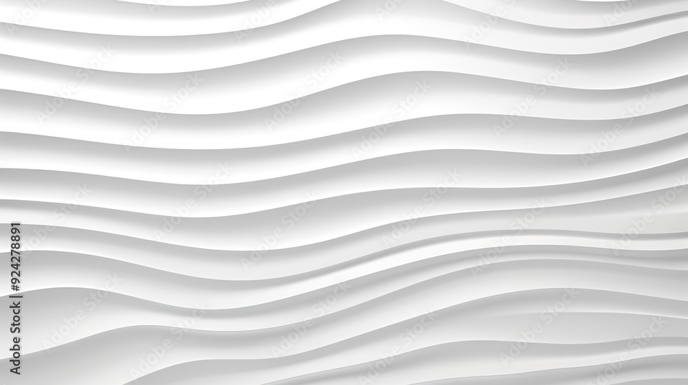 Obraz premium Abstract white wavy background with 3D effect.