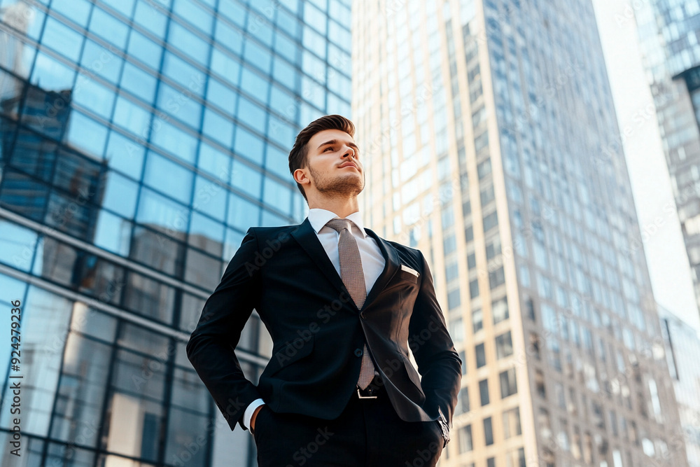 Well-groomed business young man in full height Well-groomed business young man in full height