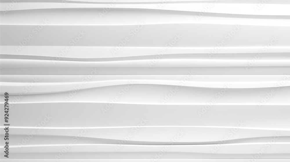 Fototapeta premium Abstract white wavy background with 3D effect.