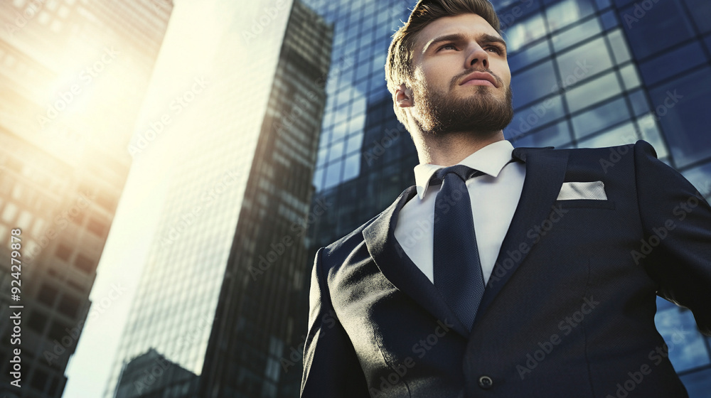 Well-groomed business young man in full height Well-groomed business young man in full height