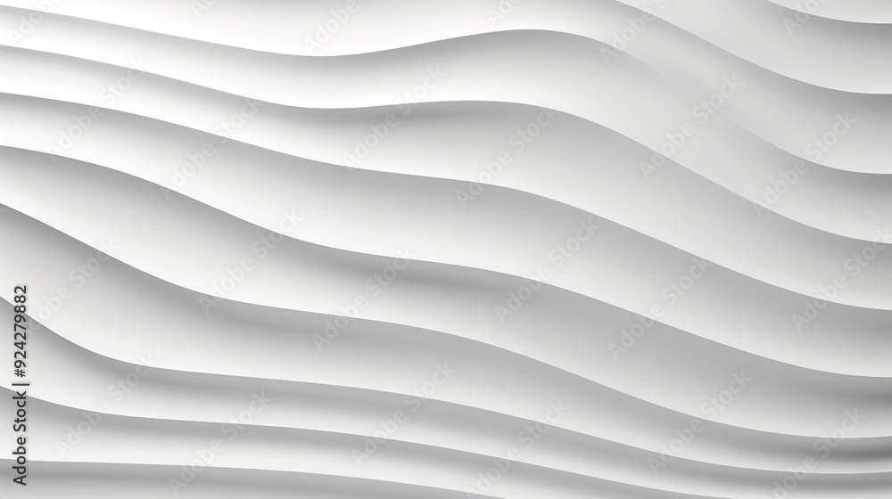 Obraz premium Abstract white wavy background with 3D effect.