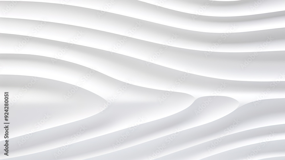 Obraz premium Abstract white wavy background with 3D effect.