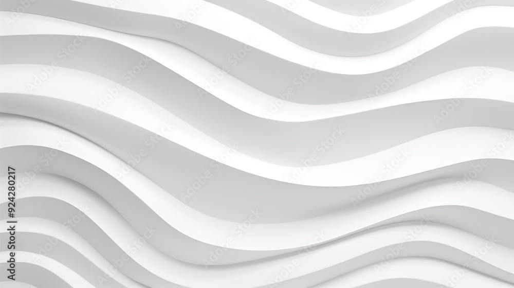 Obraz premium Abstract white wavy background with 3d effect.
