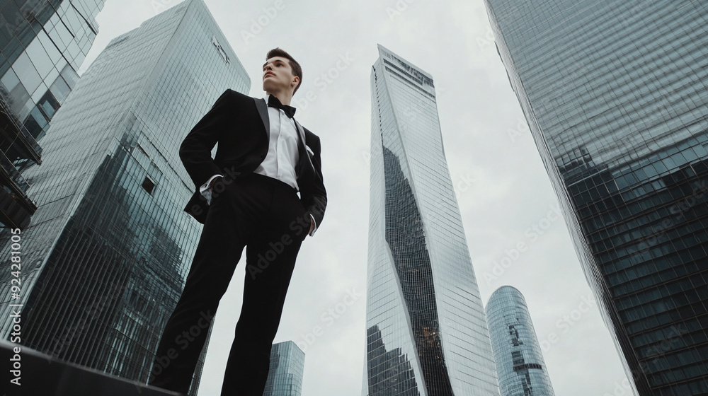 Well-groomed business young man in full height Well-groomed business young man in full height