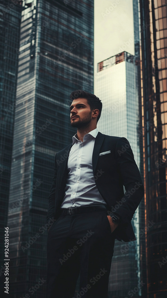 Well-groomed business young man in full height Well-groomed business young man in full height