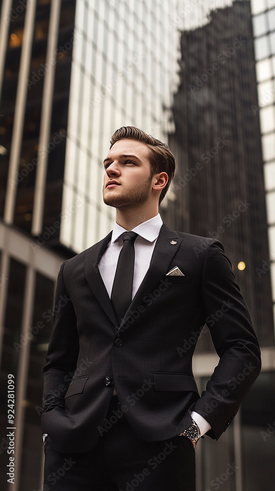 Well-groomed business young man in full height Well-groomed business young man in full height
