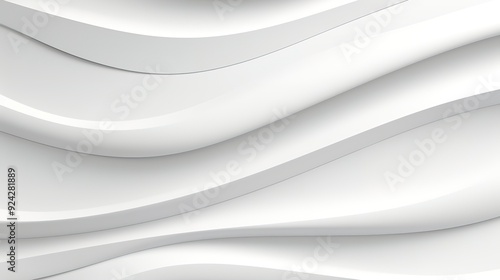 Abstract white wavy background with flowing lines.