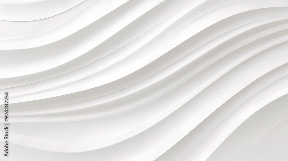 Fototapeta premium Abstract white wavy background with flowing lines.