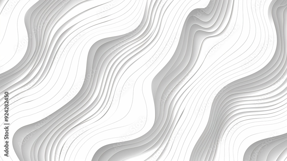 Abstract white wavy background with layered lines. Abstract white wavy background with layered lines.