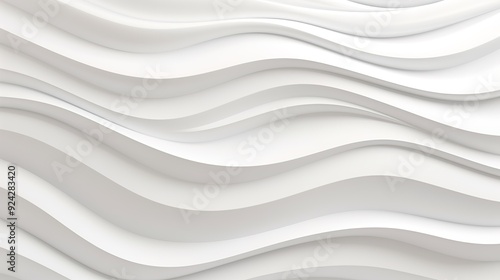 Abstract white wavy background with smooth curves.