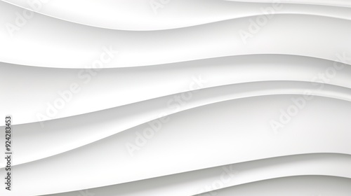 Abstract white wavy background with smooth curves.