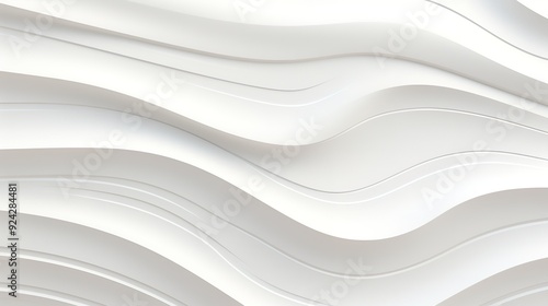 Abstract white wavy background with smooth lines.