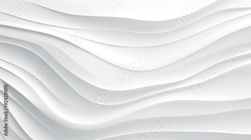 Abstract white wavy background with smooth lines.