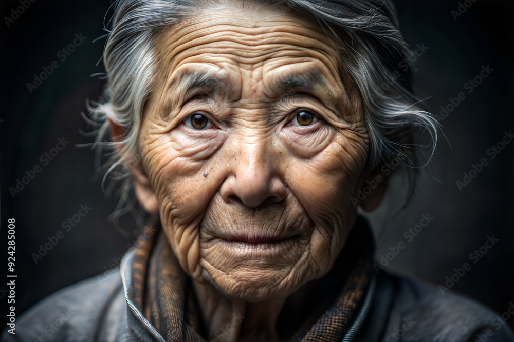 Portrait of a Japanese elderly woman Portrait of a Japanese elderly woman