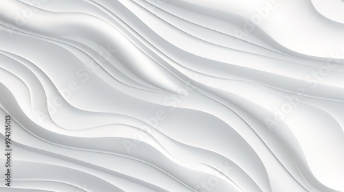 Abstract white wavy background with smooth, flowing lines.