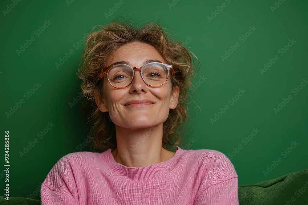Happy Businesswoman Sitting On A Cozy Sofa, Working And Enjoying The Comfort Happy Businesswoman Sitting On A Cozy Sofa, Working And Enjoying The Comfort
