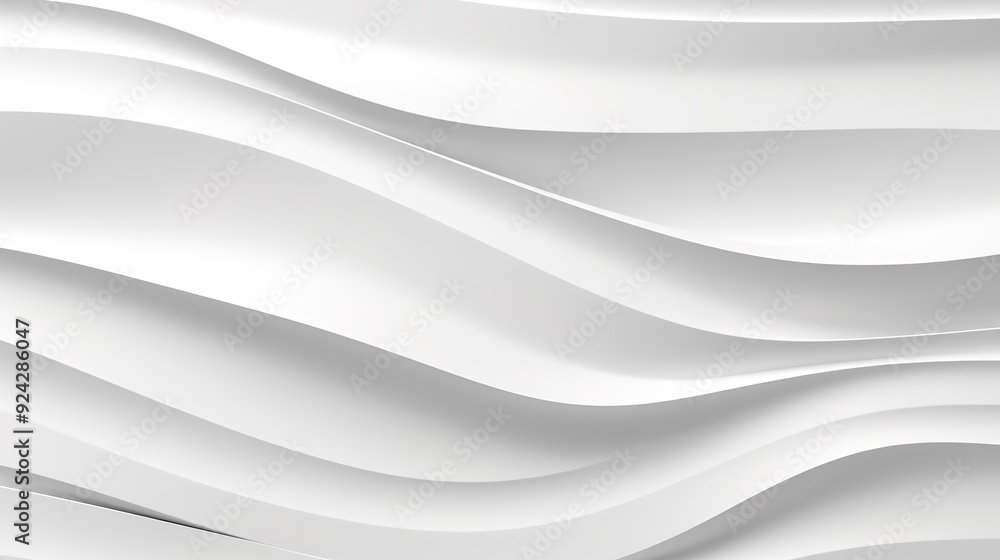 Abstract white wavy background with soft curves and shadows. Abstract white wavy background with soft curves and shadows.