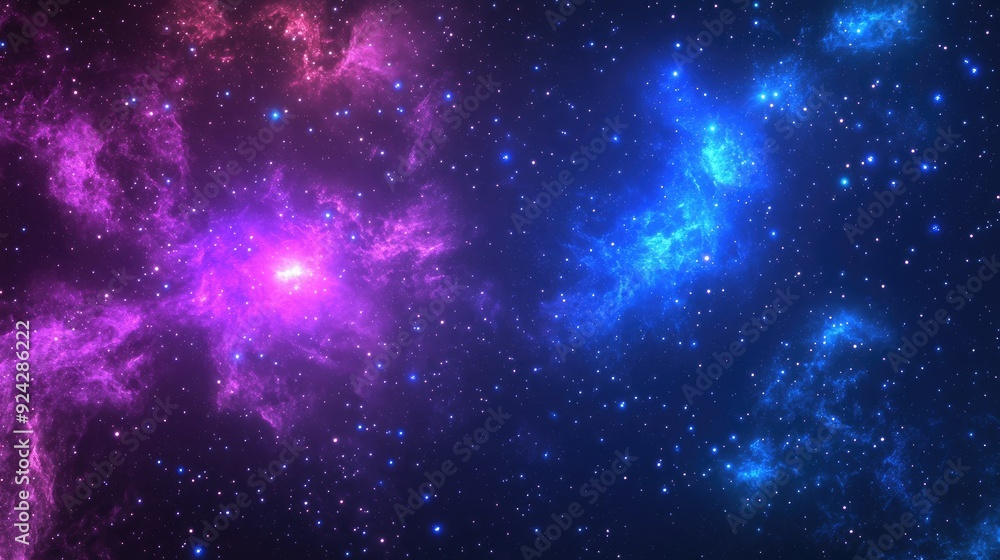 Purple and blue stars in a space background Purple and blue stars in a space background
