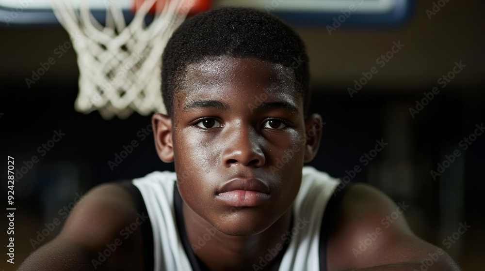 portrait of a teenage male Basketball player in gym portrait of a teenage male Basketball player in gym