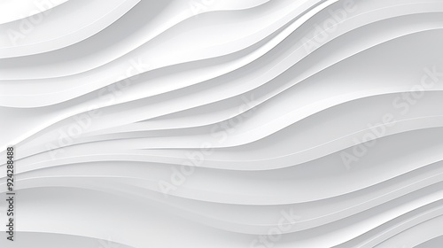 Abstract white wavy background with soft shadows.