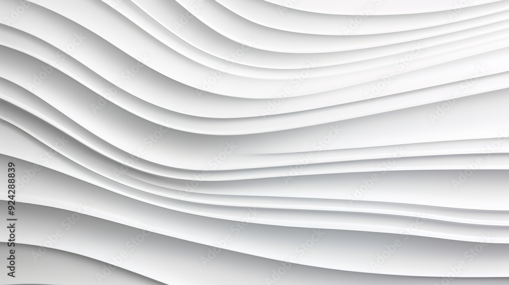 Obraz premium Abstract white wavy background with soft shadows.