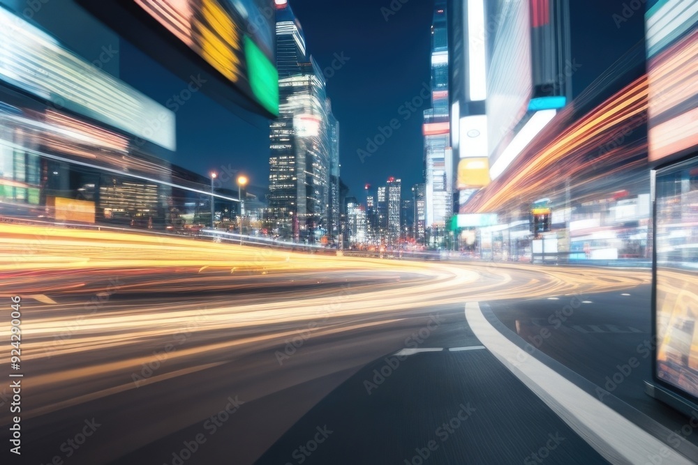 car light trails at night in the city car light trails at night in the city