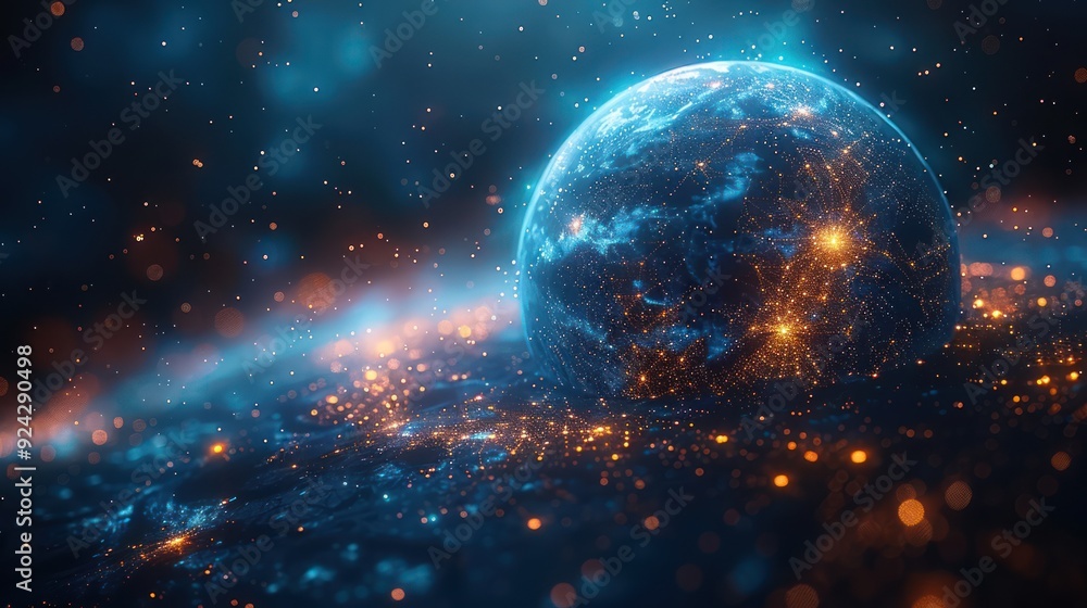 Obraz premium Digital Earth: A Connected World