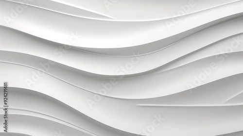 Abstract white wavy background with subtle shadows.