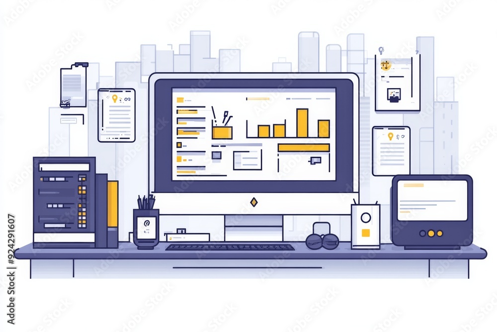 Smart Tech Device Working Equipment Smart Tech Device Working Equipment