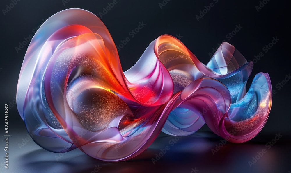 Obraz premium Abstract Glass Waves with Vibrant Colors