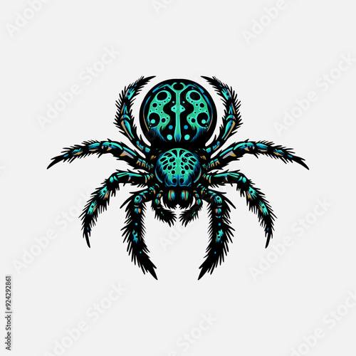 Tarantula spider hand drawn illustration
