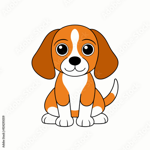 Beagle begging isolated on white, beagle begging vector illustration, animal vector art, Dog silhouette, dog vector icon, dog cartoon line art, eps