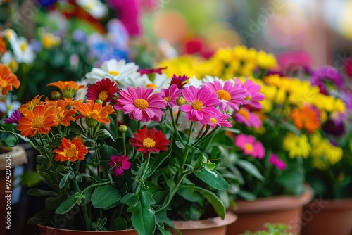Wallpaper Mural flowers,Colorful flowers in pots, flower Plastic, flowers in a potted,beautiful flowers Torontodigital.ca