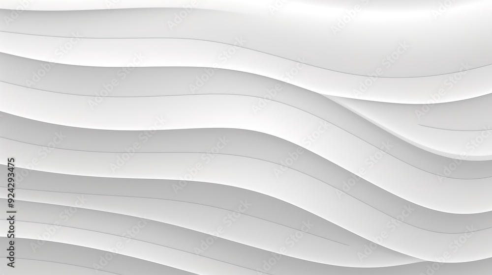 Fototapeta premium Abstract white wavy lines background.