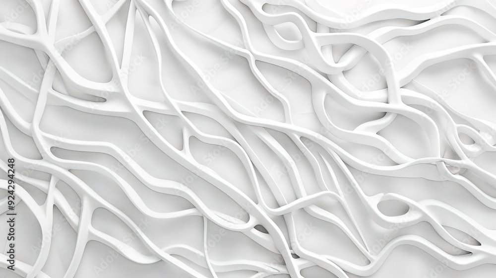 Obraz premium Abstract white wavy lines pattern for modern design.