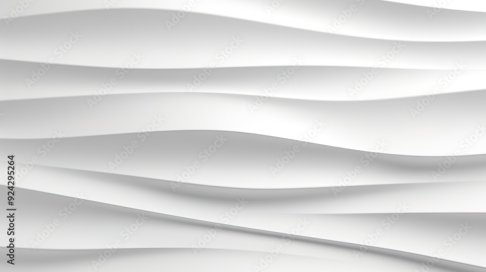 Fototapeta premium Abstract white wavy pattern background.
