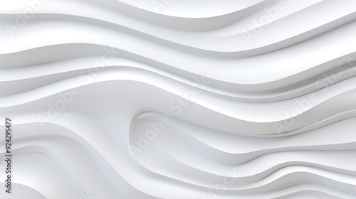 Abstract white wavy pattern for background or design.