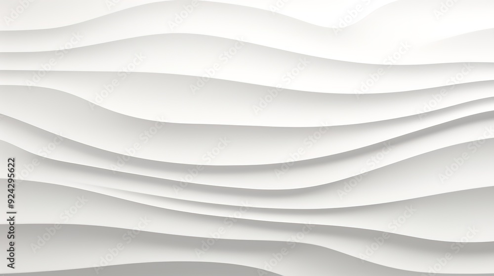Obraz premium Abstract white wavy pattern with soft shadows.
