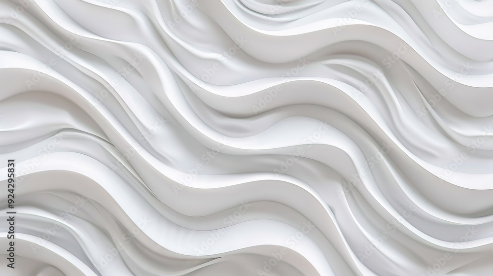 Fototapeta premium Abstract white wavy pattern, modern minimal design.