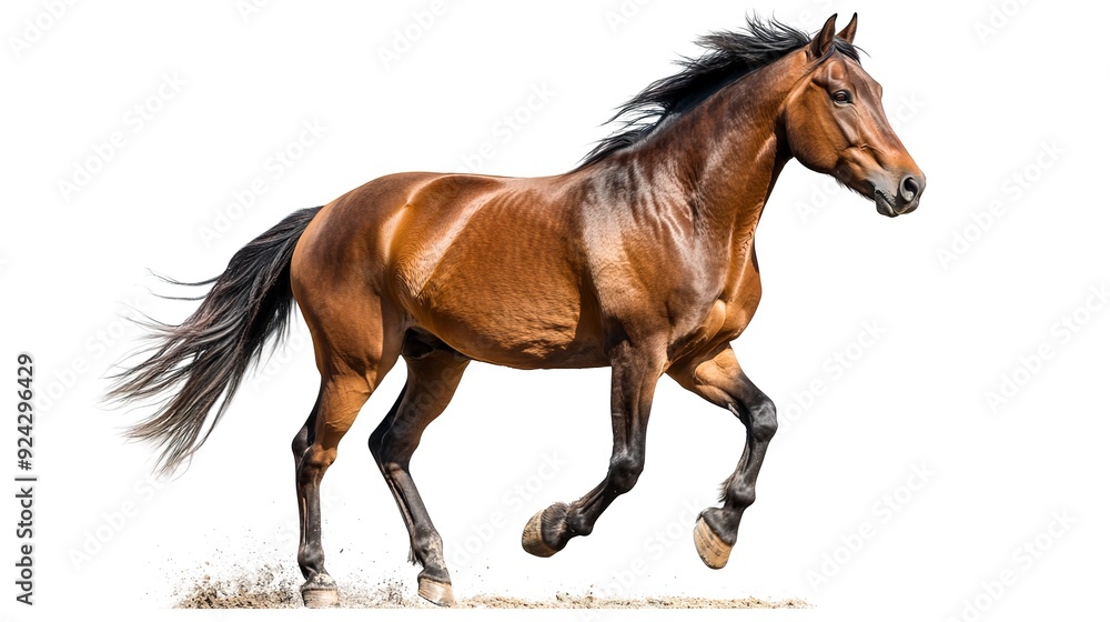 Fototapeta premium Stallion isolated on white background, cut out 