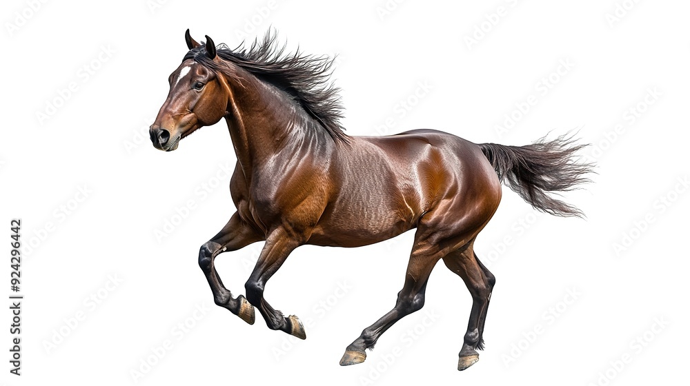 Stallion isolated on white background, cut out Stallion isolated on white background, cut out