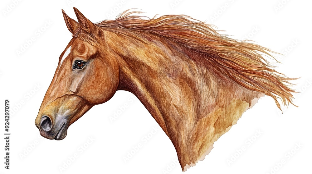 Obraz premium horse head isolated on white background. 