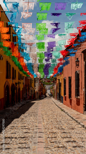 Mexican street in the old town of San Miguel de allende