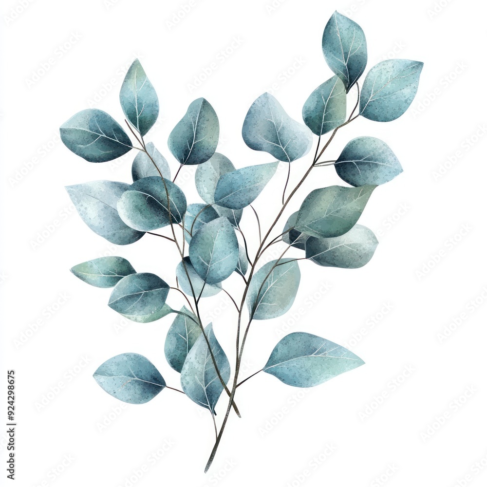 Watercolor Eucalyptus Branch Watercolor Eucalyptus Branch
