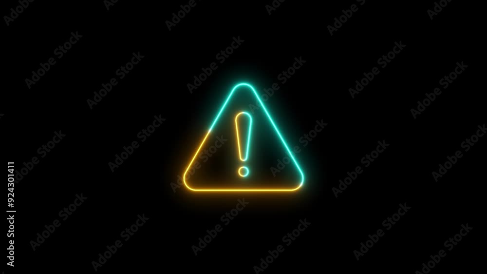 Warning icon video. Danger sign. 4k animation. Warning icon video. Danger sign. 4k animation.