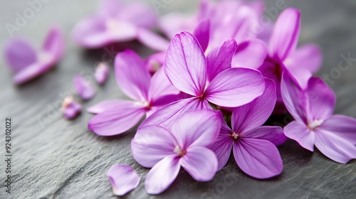 Purple Flowers Spreading Their Petals, Shining with Light on Both Sides in a Radiant Display