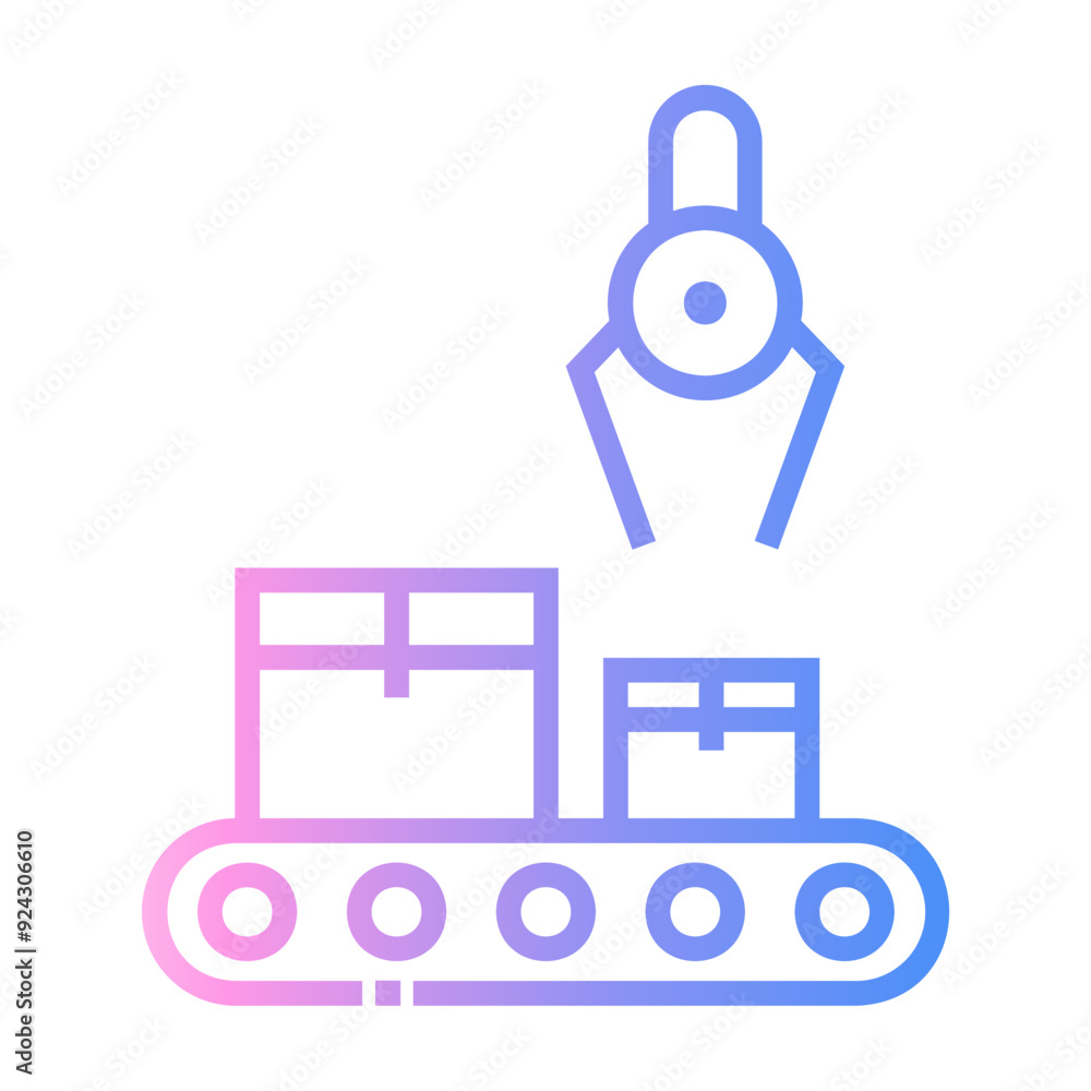 assembly line Line Gradient Icon assembly line Line Gradient Icon