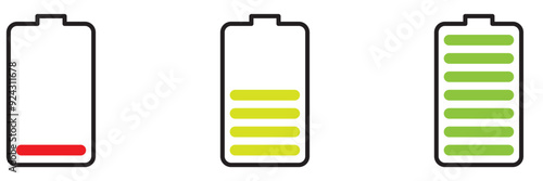 battery charging bars vector design in full state and drain state illustration