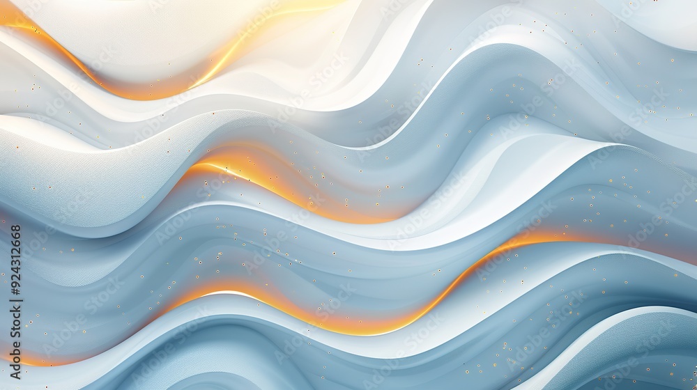 Abstract blue and gold wavy background with glowing highlights. Abstract blue and gold wavy background with glowing highlights.